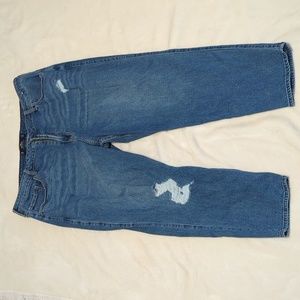 Hollister woman's Blue ultra high-rise vintage straight jeans size 21R 35w 27L